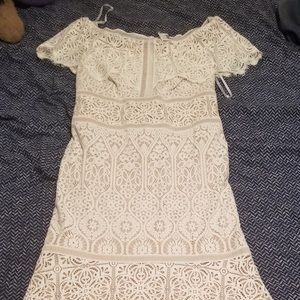 Non-traditional lace wedding dress